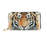 TRSGKSQP Portefeuille en cuir pour homme et femme - Portefeuille ultra fin avec porte-cartes de crédit - Motif visage de tigre
