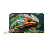 TRSGKSQP Portefeuille en cuir pour homme et femme - Portefeuille ultra fin avec porte-cartes de crédit - Joli caméléon