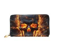 TRSGKSQP Portefeuille en cuir pour homme et femme - Portefeuille ultra fin avec porte-cartes de crédit - Motif tête de mort