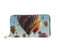 TRSGKSQP Portefeuille en cuir pour homme et femme - Portefeuille ultra fin - Porte-cartes de crédit coloré - Motif montgolfière - Pochette pour femme