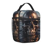 TRSGKSQP Sac à déjeuner isotherme réutilisable en métal pour femme et homme adulte - Grande capacité - Pour le travail, les voyages, le pique-nique