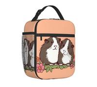 TRSGKSQP Sac à déjeuner pour femme et homme adulte - Boîte à déjeuner isotherme réutilisable - Deux cochons d'Inde - Étanche - Grande capacité - Pour le travail, les voyages, le pique-nique