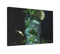 TRSGKSQP Toile murale moderne encadrée et prête à être accrochée - Peinture à l'huile pour salle de bain, salon, bureau, chambre à coucher - 45 x 30 cm
