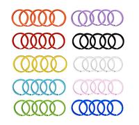 Trsnzul Anneau Porte Clef 50 Pièces Anneaux de Porte Clés en Métal Colorés Petit Anneau Brisé Porte Clés Rond Mousqueton Porte Clé pour les Clés de Famille Organisation et Artisanat