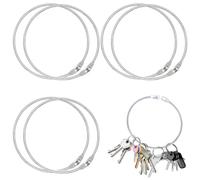 Trsnzul Anneaux de Rideau Grand 6 Pièces Anneaux Rideau à Ouvrir 150 mm Multifonctionnels Anneaux Métalliques Anneaux de Rangement Grand Anneau de Ouvrir Douche pour Porte-Clés, Argent