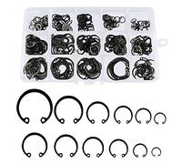 Trsnzul Circlips 225 Pièces Circlips Assortiment 8mm à 24mm Noir Circlips Internes Clips en C Kit Outillage Mecanique pour Rétention Externes de Pièces Mécaniques avec Boîte de Rangement