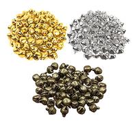 Trsnzul Petites Clochettes 150 Pièces Grelots en Métal 12mm Jingle Bells Grelots Tintements Clochettes Grelots Noël Pendentif Cloches de Noël Or et Argenté et Bronze pour DIY Artisanat Décoration