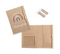 Trsnzul Protège Carnet de Santé, Pochette pour Carnet de Maternité en Feutre, avec 2 Porte-clés, Pochette pour Journal de Grossesse, Pochette pour Carnet de Maternité avec Compartiments (Beige)