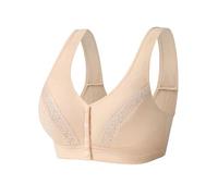 Trssorm Soutien-gorge post-chirurgie mastectomie avec poche pour poitrine en silicone fermeture avant coton, beige, 68