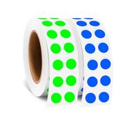 TRTAPE Lot de 2 rouleaux d'étiquettes rondes de code couleur de 0,6 cm - 2 000 pièces, petits autocollants circulaires - Points de couleur pour organisation, autocollants de code couleur pour salle de