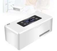 TRTDYFKH Glacière à insuline avec écran LCD, glacière Portable for Voiture, Petit réfrigérateur, Mini glacière Portable for médicaments(4battery)