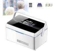 TRTDYFKH Glacière à insuline USB Portable réfrigérée, Grande capacité, glacière à insuline Portable, boîte réfrigérée avec Poteau Portable pouvant contenir 6 à 9 stylos d'injection(2*Battery)