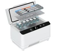TRTDYFKH Réfrigérateur à insuline, réfrigérateur à médicaments à Double Couche, Grande capacité, Affichage LED, 2 à 8 °C, for Voyage, Voiture(2*Battery)