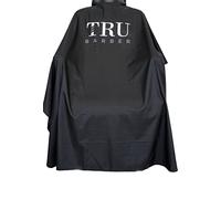 Tru Barber Cape 100% polyester légère et imperméable avec fermeture à pression 127 x 147 cm (Noir/blanc)