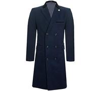 Tru Clothing Manteau d'Hiver Bleu Marin Chaud à Double Boutonnage 3/4 Pour Homme 48