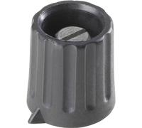 TRU COMPONENTS 1557338 Tête de bouton rotatif noir (mat) (Ø x H) 15 mm x 16 mm