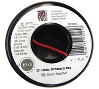 TRU COMPONENTS 1567052 Fil de câblage 2 x 0.14 mm² marron, jaune 50 m
