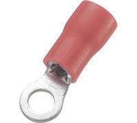 TRU COMPONENTS 1572134 Cosse à oeillet Section max.=1.50 mm² Ø du trou=3.2 mm partiellement isolé rouge 100 pc(s)