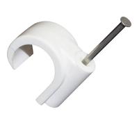 TRU COMPONENTS 523532 Cavalier 1571797 Plage de Ø du faisceau 20 mm (max) blanc mat 100 pc(s) | MOULURE - GOULOTTE - CACHE FIL -