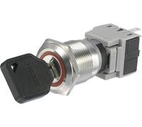 TRU COMPONENTS 704395 LAS1-BGQ-11Y/21 Commutateur à clé 250 V/AC 5 A 1 x Off/On 1 x 90 ° IP40 1 pc(s