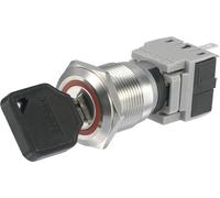 TRU COMPONENTS 704409 LAS1-BGQ-11Y/23 Commutateur à clé 250 V/AC 5 A 1 x Off/(On) 1 x 60 ° IP40 1 pc(s)