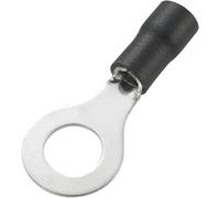 TRU COMPONENTS 738266 Cosse à oeillet Section max.=4 mm² Ø du trou=4.2 mm partiellement isolé noir 50 pc(s)