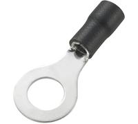 TRU COMPONENTS 738266 Cosse à oeillet Section max.=4 mm² Ø du trou=4.2 mm partiellement isolé noir 50 pc(s)