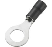 TRU COMPONENTS 738350 Cosse à oeillet Section max.=4 mm² Ø du trou=8.4 mm partiellement isolé noir 50 pc(s)