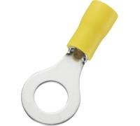 TRU COMPONENTS 746750 Cosse à oeillet Section max.=6 mm² Ø du trou=8.4 mm partiellement isolé jaune 50 pc(s)