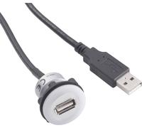 TRU COMPONENTS Adaptateur argent 1 x USB A femelle vers 1 x USB A mâle avec éclairage Contenu: 1 pc(s)