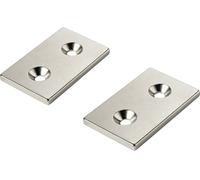 TRU COMPONENTS Aimant permanent rectangulaire N35 température limite (max.) : 80 °C Conrad Components W40L25T5-2M4