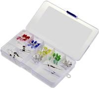 TRU COMPONENTS Assortiment de LEDs rouge, jaune, vert, bleu, blanc chaud, blanc froid rond 5 mm 150 mcd, 400 mcd, 600 mcd, 800 mcd, 20000 mcd 20 mA 2 V, 3 V
