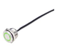 Tru Components Bouton-poussoir 16 mm 1 NO Acier inoxydable, Bouton + interrupteur, Argent