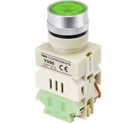 Tru Components Bouton-poussoir à verrouillage éclairé 22 mm, Bouton + interrupteur, Vert