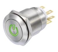 Tru Components Bouton-poussoir, Bouton + interrupteur, Argent