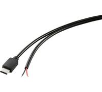 TRU COMPONENTS Câble d'alimentation Raspberry Pi® [1x USB-C® mâle - 1x extrémité(s) ouverte(s)] 1.00 m noir