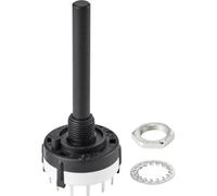 Tru Components Commutateur rotatif, Bouton + interrupteur, Blanc, Noir