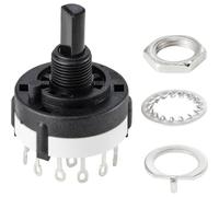 Tru Components Commutateur rotatif, Bouton + interrupteur, Blanc, Noir