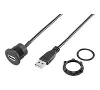 TRU Components Cordon USB 2.0 Type A Femelle vers USB 2.0 Type A mâle USB 2.0 USB-19-BK Noir 0.60 m