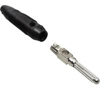 TRU COMPONENTS Fiche banane mâle, droit Ø de la broche: 4 mm noir 100 pc(s)