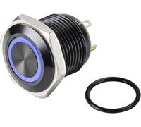 TRU COMPONENTS TC-9428164 GQ16F-10E/J/B/12V/A Bouton-poussoir 48 V/DC 2 A 1 x Off/(On) à rappel bleu IP65 1 pc(s)