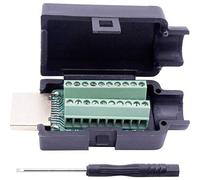 HDMI embase mâle verticale TRU COMPONENTS T1904C104 Nombre de pôles: 20 noir 1 pc(s)