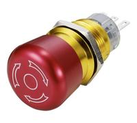 Tru Components Interrupteur d'arrêt d'urgence EMERGENCY OFF à verrouillage 19 mm aluminium, Bouton + interrupteur