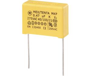 TRU COMPONENTS MKP-X2 Condensateur anti-parasite MKP-X2 sortie radiale 0.47 µF 275 V/AC 10 % 22.5 mm (L x l x H) 26.5 x 8.5 x 17
