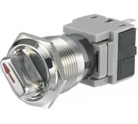 Tru Components Sélecteur en acier inoxydable 250 V/AC LAS1-BGQ, Bouton + interrupteur, Argent