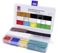 TRU COMPONENTS T1807CA005 Assortiment de gaines thermorétractables rouge, bleu, jaune, vert, transparent, marron, blanc, noir