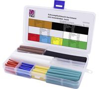 TRU COMPONENTS T1807CA005 Assortiment de gaines thermorétractables rouge, bleu, jaune, vert, transparent, marron, blanc, noir