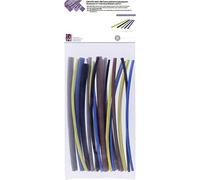 TRU COMPONENTS T1902CA044 Assortiment de gaines thermorétractables bleu, marron, gris, vert, jaune, noir Taux de retreint:3:1, 2:1 20 parties