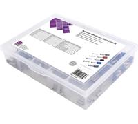 TRU COMPONENTS T1904C087 Assortiment dembouts simples 4 mm² partiellement isolé gris, rouge, noir, bleu 300 parties