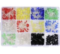 TRU COMPONENTS T23O126 Assortiment de LEDs rouge, vert, jaune, bleu, blanc 3 mm, 5 mm 20 mA 2 V, 3 V